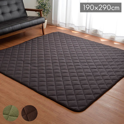 【5%OFF】こたつ敷き布団 キルトラグ ラグ カーペット 4畳 先染め つむぎ調 ブラウン 約190×290cm(ホットカーペット対応) つむぎ(代引不可)
