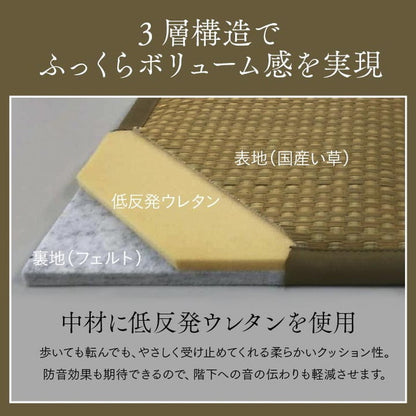 置き畳 ユニット畳 約82×82×2.3cm 単品 システム畳 国産 日本製 低反発ウレタン 和モダン クッション性 ウレタン 厚め ジョイント 連結 インテリア 北欧 おしゃれ オールシーズン(代引不可)