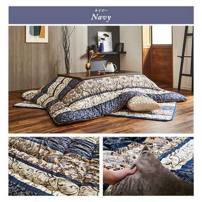 こたつ布団 正方形 205×205cm 単品 ふっくら 日本製 エレガンス柄 高級感 国産 フランネル コタツ 炬燵 節電 省エネ エコ eco あったか 暖か ふっくら ふわふわ インテリア おしゃれ かわいい(代引不可)