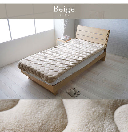 敷パッド 100×205cm シングル 蓄熱わた入り 高目付 フランネル生地 肌触りなめらか ボリューム あったか 洗える ずれ防止 清潔 寝具 寝具 かわいい 北欧 インテリア おしゃれ 洗濯機(代引不可)