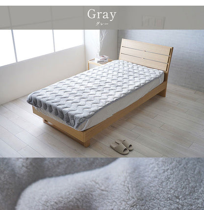 敷パッド 100×205cm シングル 蓄熱わた入り 高目付 フランネル生地 肌触りなめらか ボリューム あったか 洗える ずれ防止 清潔 寝具 寝具 かわいい 北欧 インテリア おしゃれ 洗濯機(代引不可)