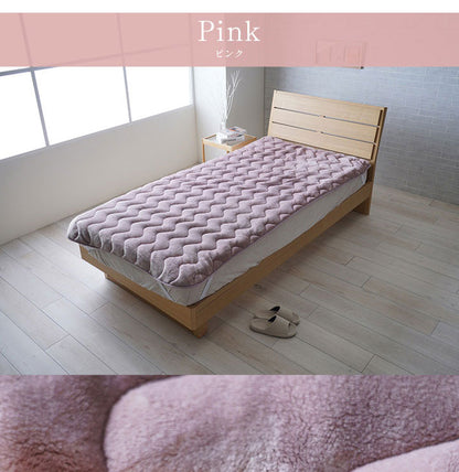 敷パッド 100×205cm シングル 蓄熱わた入り 高目付 フランネル生地 肌触りなめらか ボリューム あったか 洗える ずれ防止 清潔 寝具 寝具 かわいい 北欧 インテリア おしゃれ 洗濯機(代引不可)