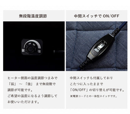 こたつ台 ヴィンテージ 約70×70cm レトロ テーブル 机 ロータイプ 一人暮らし 新生活 おしゃれ かわいい 1年保証 省エネ 暖房 在宅勤務 オールシーズン コンパクト テレワーク あったか(代引不可)