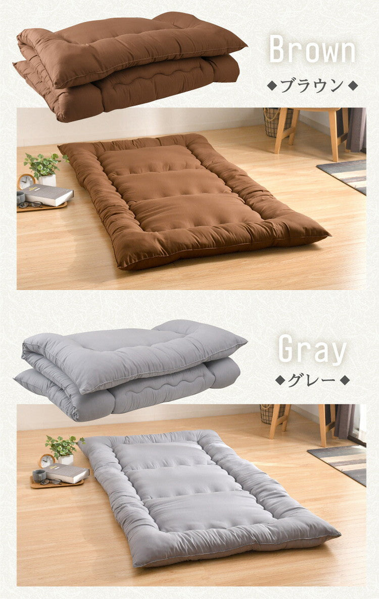 日本製 ふかふか三層敷き布団 固綿入り シングル 100×200cm 清潔 軽い 体圧分散 ほこりが出にくい 寝具 3層 ポリエステル綿 敷布団 しきぶとん ごろ寝 マット 国産(代引不可)