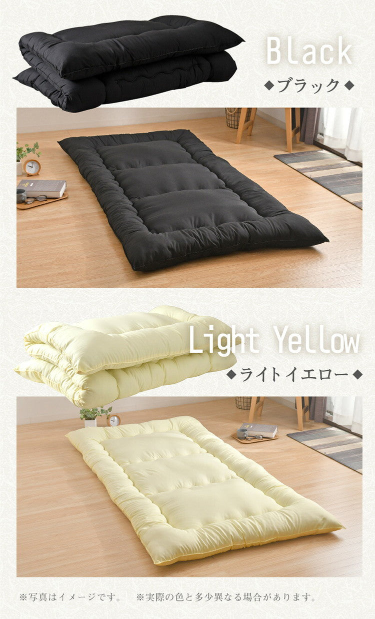 日本製 ふかふか三層敷き布団 固綿入り シングル 100×200cm 清潔 軽い 体圧分散 ほこりが出にくい 寝具 3層 ポリエステル綿 敷布団 しきぶとん ごろ寝 マット 国産(代引不可)