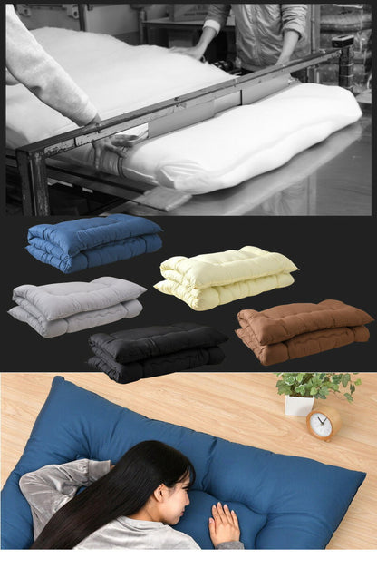 日本製 ふかふか三層敷き布団 固綿入り シングル 100×200cm 清潔 軽い 体圧分散 ほこりが出にくい 寝具 3層 ポリエステル綿 敷布団 しきぶとん ごろ寝 マット 国産(代引不可)