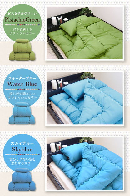 国産 全部洗える布団セット シングルロング 日本製 布団セット 軽量 コンパクト 掛け敷き布団セット 来客用 掛け布団 敷布団 枕 布団3点セット シングル（代引不可）