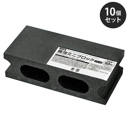 発泡ミニブロック 10個セット ブラック 軽量 発泡スチロール製 ディスプレイ W210×D100×H60mm アイデア雑貨 お部屋のインテリアに ブロック 子ども(代引不可)