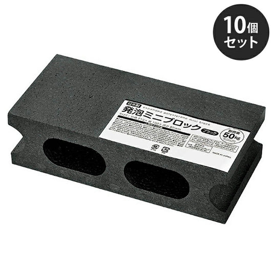 発泡ミニブロック 10個セット ブラック 軽量 発泡スチロール製 ディスプレイ W210×D100×H60mm アイデア雑貨 お部屋のインテリアに ブロック 子ども(代引不可)