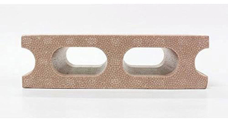 発泡ミニブロック 10個セット ブラウン 軽量 発泡スチロール製 ディスプレイ W210×D100×H60mm アイデア雑貨 お部屋のインテリアに ブロック 子ども(代引不可)