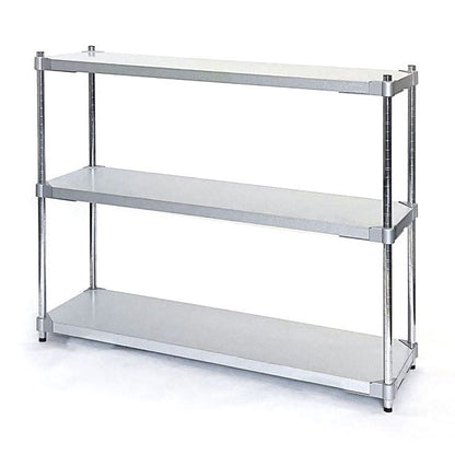 【※法人様限定販売】【燕三条製】 PROFACE ガルバリウムソリッドシェルフ3段 350×1200×900 クロムメッキポール スチールラック スチールシェルフ ラック キッチンラック レンジラック(代引不可)