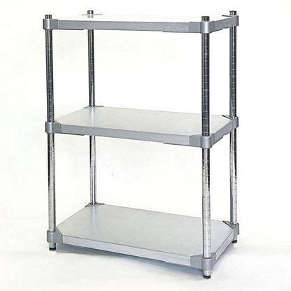 【※法人様限定販売】【燕三条製】 PROFACE ガルバリウムソリッドシェルフ3段 350×600×900 クロムメッキポール スチールラック スチールシェルフ ラック キッチンラック レンジラック(代引不可)