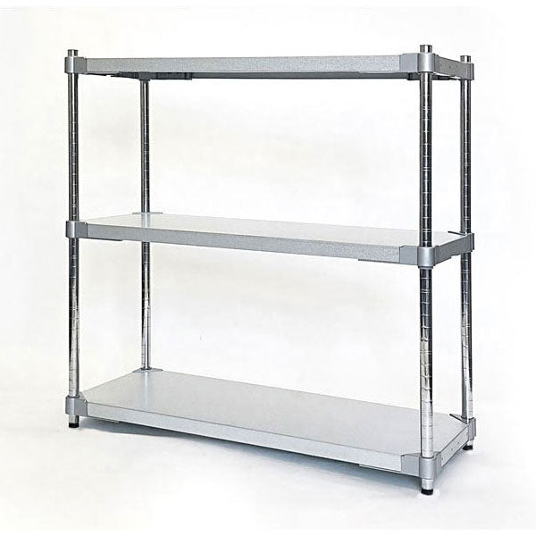 【※法人様限定販売】【燕三条製】 PROFACE ガルバリウムソリッドシェルフ3段 350×900×900 クロムメッキポール スチールラック スチールシェルフ ラック キッチンラック レンジラック(代引不可)