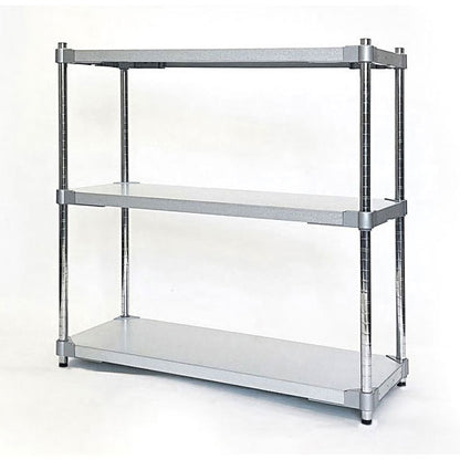 【※法人様限定販売】【燕三条製】 PROFACE ガルバリウムソリッドシェルフ3段 350×900×900 クロムメッキポール スチールラック スチールシェルフ ラック キッチンラック レンジラック(代引不可)