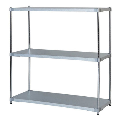 【※法人様限定販売】【燕三条製】 PROFACE ガルバリウムソリッドシェルフ3段 460×1200×1200 クロムメッキポール スチールラック スチールシェルフ ラック キッチンラック レンジラック(代引不可)