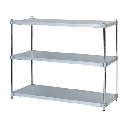 【※法人様限定販売】【燕三条製】 PROFACE ガルバリウムソリッドシェルフ3段 460×1200×900 クロムメッキポール スチールラック スチールシェルフ ラック キッチンラック レンジラック(代引不可)