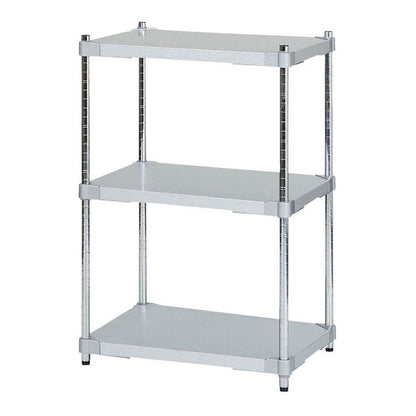 【※法人様限定販売】【燕三条製】 PROFACE ガルバリウムソリッドシェルフ3段 460×600×900 クロムメッキポール スチールラック スチールシェルフ ラック キッチンラック レンジラック(代引不可)