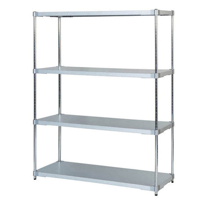 【※法人様限定販売】【燕三条製】 PROFACE ガルバリウムソリッドシェルフ4段 460×1200×1500 クロムメッキポール スチールラック スチールシェルフ ラック キッチンラック レンジラック(代引不可)