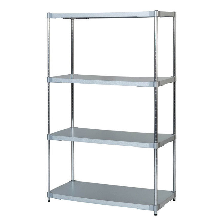 【※法人様限定販売】【燕三条製】 PROFACE ガルバリウムソリッドシェルフ4段 460×900×1500 クロムメッキポール スチールラック スチールシェルフ ラック キッチンラック レンジラック(代引不可)