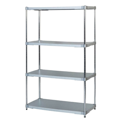 【※法人様限定販売】【燕三条製】 PROFACE ガルバリウムソリッドシェルフ4段 460×900×1500 クロムメッキポール スチールラック スチールシェルフ ラック キッチンラック レンジラック(代引不可)