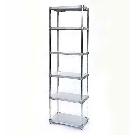 【※法人様限定販売】【燕三条製】 PROFACE ガルバリウムソリッドシェルフ6段 350×600×2100 クロムメッキポール スチールラック スチールシェルフ ラック キッチンラック レンジラック(代引不可)