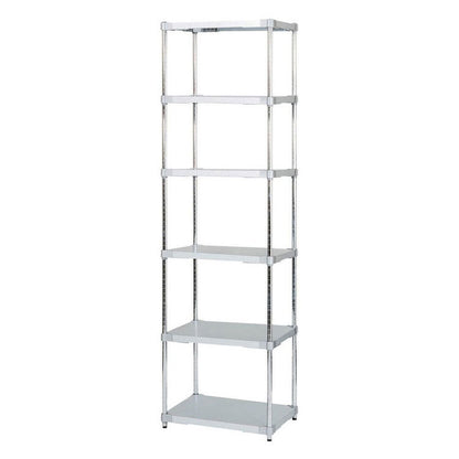 【※法人様限定販売】【燕三条製】 PROFACE ガルバリウムソリッドシェルフ6段 460×600×2100 クロムメッキポール スチールラック スチールシェルフ ラック キッチンラック レンジラック(代引不可)