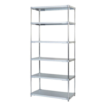 【※法人様限定販売】【燕三条製】 PROFACE ガルバリウムソリッドシェルフ6段 460×600×2100 クロムメッキポール スチールラック スチールシェルフ ラック キッチンラック レンジラック(代引不可)