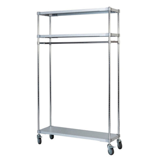 【※法人様限定販売】【燕三条製】 PROFACE ガルバリウムソリッドハンガーラック3段 350×1200×1800 クロムメッキポール スチールラック スチールシェルフ ラック キッチンラック レンジラック(代引不可)