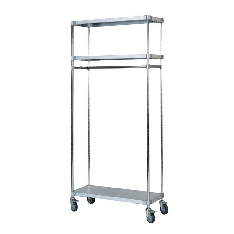 【※法人様限定販売】【燕三条製】 PROFACE ガルバリウムソリッドハンガーラック3段 350×900×1800 クロムメッキポール スチールラック スチールシェルフ ラック キッチンラック レンジラック(代引不可)