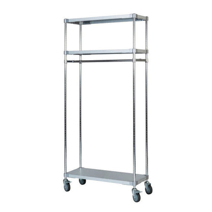 【※法人様限定販売】【燕三条製】 PROFACE ガルバリウムソリッドハンガーラック3段 350×900×1800 クロムメッキポール スチールラック スチールシェルフ ラック キッチンラック レンジラック(代引不可)