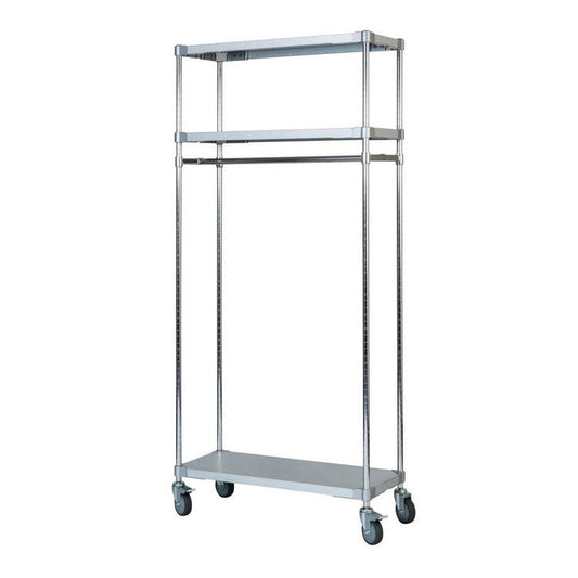 【燕三条製】 PROFACE ガルバリウムソリッドハンガーラック3段 350×900×1800 クロムメッキポール スチールラック スチールシェルフ ラック キッチンラック レンジラック 業務用 業務用ラック(代引不可)
