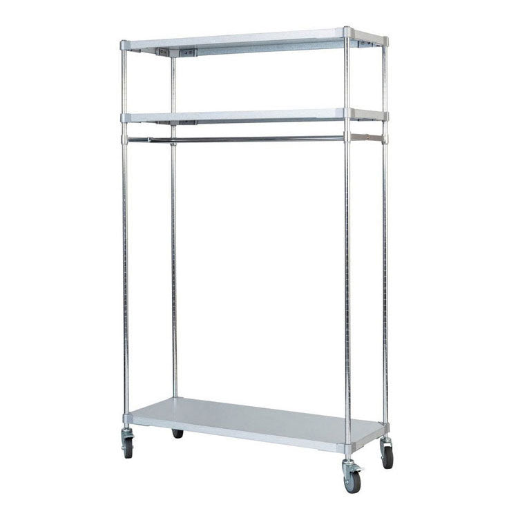 【※法人様限定販売】【燕三条製】 PROFACE ガルバリウムソリッドハンガーラック3段 460×1200×1800 クロムメッキポール スチールラック スチールシェルフ ラック キッチンラック レンジラック(代引不可)