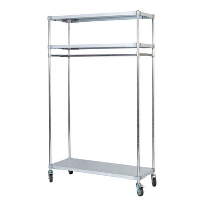 【※法人様限定販売】【燕三条製】 PROFACE ガルバリウムソリッドハンガーラック3段 460×1200×1800 クロムメッキポール スチールラック スチールシェルフ ラック キッチンラック レンジラック(代引不可)