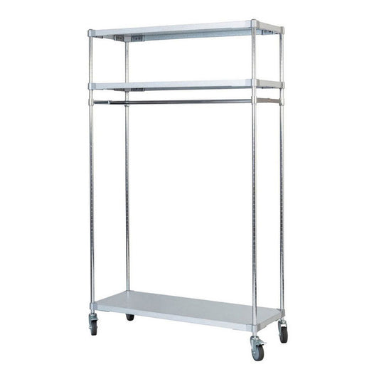【※法人様限定販売】【燕三条製】 PROFACE ガルバリウムソリッドハンガーラック3段 460×1200×1800 クロムメッキポール スチールラック スチールシェルフ ラック キッチンラック レンジラック(代引不可)