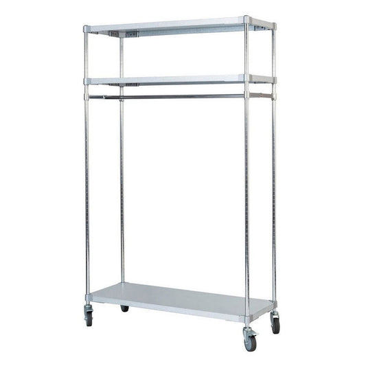 【燕三条製】 PROFACE ガルバリウムソリッドハンガーラック3段 460×1200×1800 クロムメッキポール スチールラック スチールシェルフ ラック キッチンラック レンジラック 業務用 業務用ラック(代引不可)