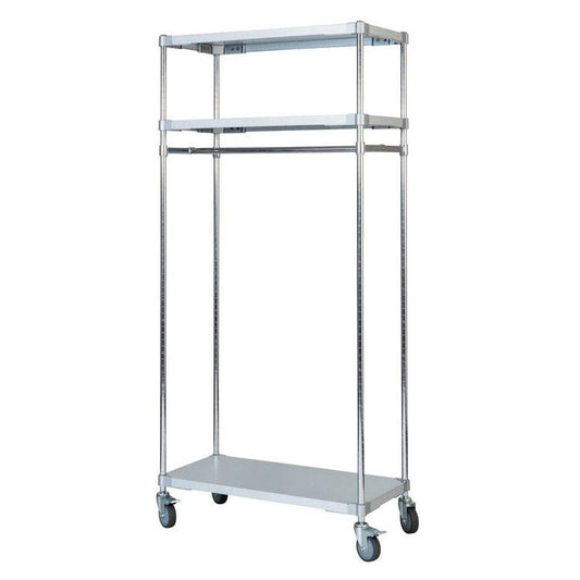【燕三条製】 PROFACE ガルバリウムソリッドハンガーラック3段 460×900×1800 クロムメッキポール スチールラック スチールシェルフ ラック キッチンラック レンジラック 業務用 業務用ラック(代引不可)