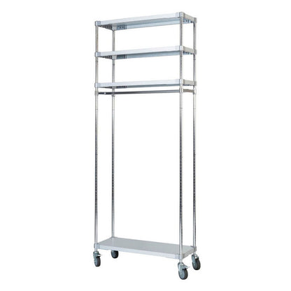 【※法人様限定販売】【燕三条製】 PROFACE ガルバリウムソリッドハンガーラック4段 350×900×2100 クロムメッキポール スチールラック スチールシェルフ ラック キッチンラック レンジラック(代引不可)