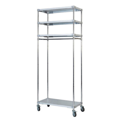 【燕三条製】 PROFACE ガルバリウムソリッドハンガーラック4段 460×900×2100 クロムメッキポール スチールラック スチールシェルフ ラック キッチンラック レンジラック 業務用 業務用ラック(代引不可)