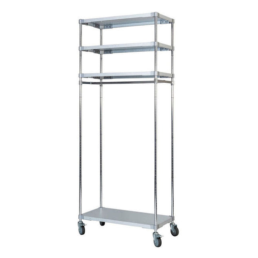 【燕三条製】 PROFACE ガルバリウムソリッドハンガーラック4段 460×900×2100 クロムメッキポール スチールラック スチールシェルフ ラック キッチンラック レンジラック 業務用 業務用ラック(代引不可)