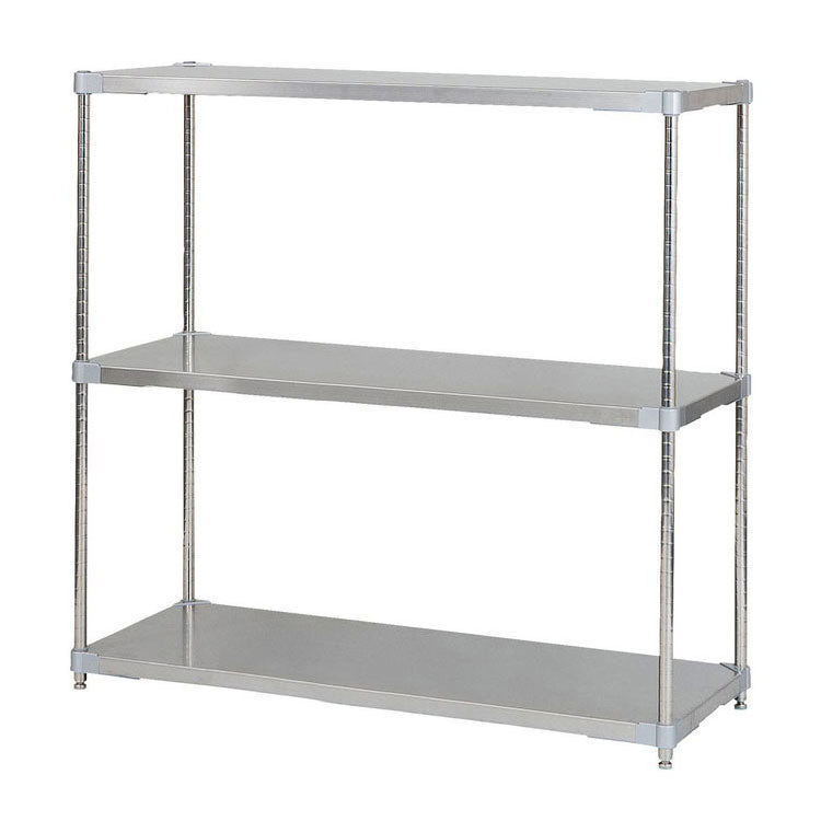 【※法人様限定販売】【燕三条製】 PROFACE SUS304ステンレスソリッドシェルフ3段 460×1200×1200 SUS304ステンレスポール スチールラック スチールシェルフ ラック キッチンラック レンジラック(代引不可)