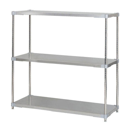 【※法人様限定販売】【燕三条製】 PROFACE SUS304ステンレスソリッドシェルフ3段 460×1200×1200 SUS304ステンレスポール スチールラック スチールシェルフ ラック キッチンラック レンジラック(代引不可)