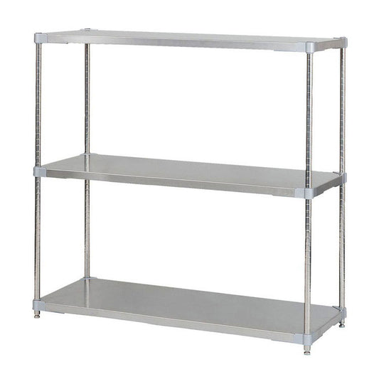【※法人様限定販売】【燕三条製】 PROFACE SUS304ステンレスソリッドシェルフ3段 460×1200×1200 SUS304ステンレスポール スチールラック スチールシェルフ ラック キッチンラック レンジラック(代引不可)