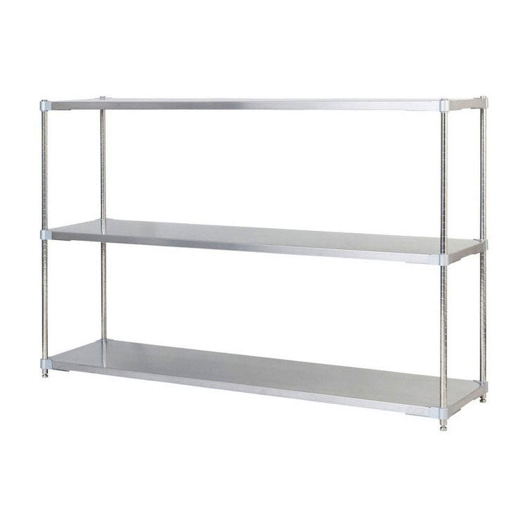 【※法人様限定販売】【燕三条製】 PROFACE SUS304ステンレスソリッドシェルフ3段 460×1500×1200 SUS304ステンレスポール スチールラック スチールシェルフ ラック キッチンラック レンジラック(代引不可)