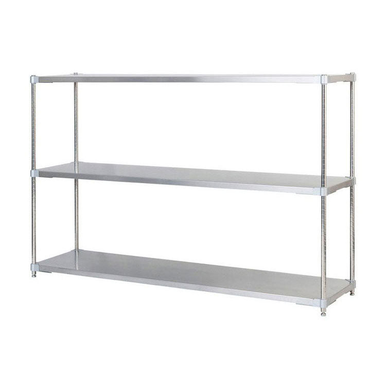 【※法人様限定販売】【燕三条製】 PROFACE SUS304ステンレスソリッドシェルフ3段 460×1800×1200 SUS304ステンレスポール スチールラック スチールシェルフ ラック キッチンラック レンジラック(代引不可)