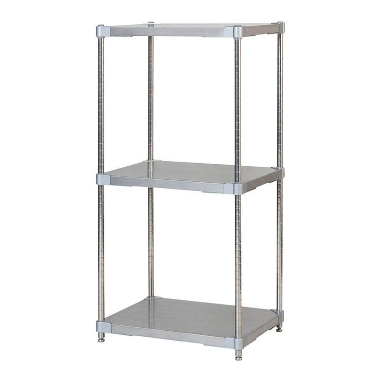 【※法人様限定販売】【燕三条製】 PROFACE SUS304ステンレスソリッドシェルフ3段 460×600×1200 SUS304ステンレスポール スチールラック スチールシェルフ ラック キッチンラック レンジラック(代引不可)