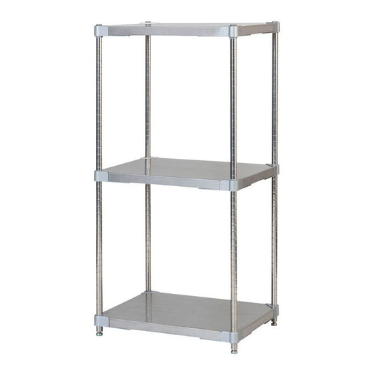【※法人様限定販売】【燕三条製】 PROFACE SUS304ステンレスソリッドシェルフ3段 460×600×1200 SUS304ステンレスポール スチールラック スチールシェルフ ラック キッチンラック レンジラック(代引不可)