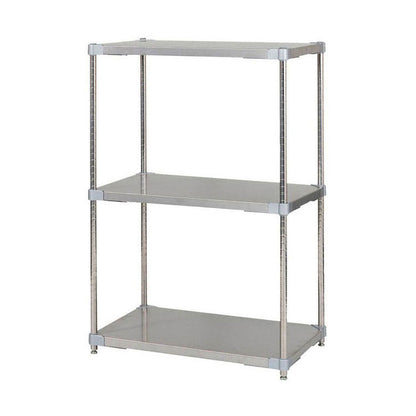 【※法人様限定販売】【燕三条製】 PROFACE SUS304ステンレスソリッドシェルフ3段 460×760×1200 SUS304ステンレスポール スチールラック スチールシェルフ ラック キッチンラック レンジラック(代引不可)