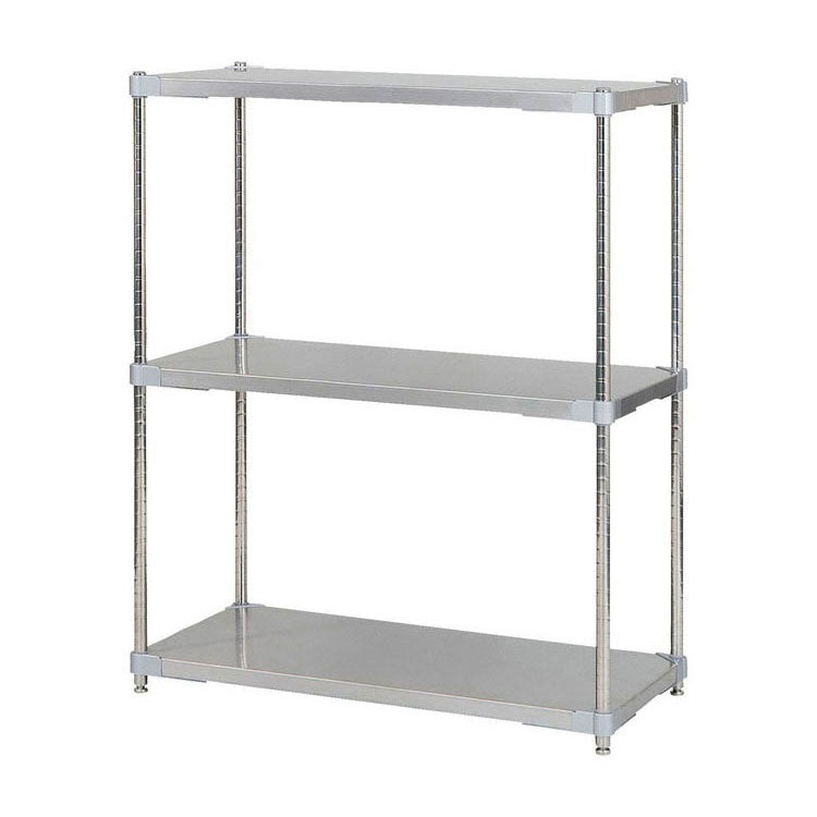 【※法人様限定販売】【燕三条製】 PROFACE SUS304ステンレスソリッドシェルフ3段 460×900×1200 SUS304ステンレスポール スチールラック スチールシェルフ ラック キッチンラック レンジラック(代引不可)