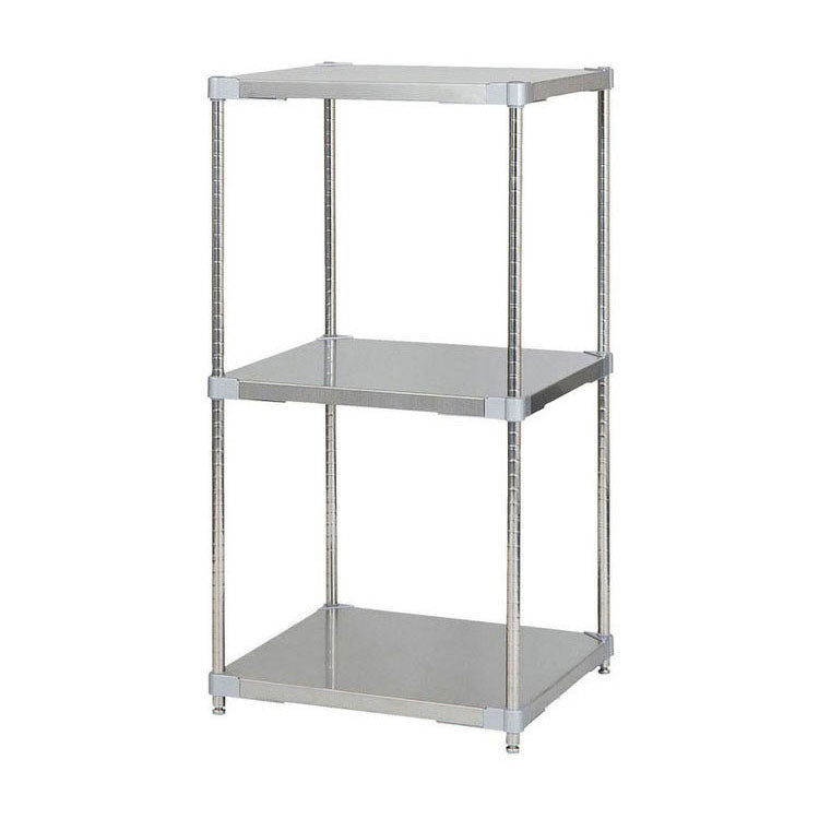 【※法人様限定販売】【燕三条製】 PROFACE SUS304ステンレスソリッドシェルフ3段 600×600×1200 SUS304ステンレスポール スチールラック スチールシェルフ ラック キッチンラック レンジラック(代引不可)