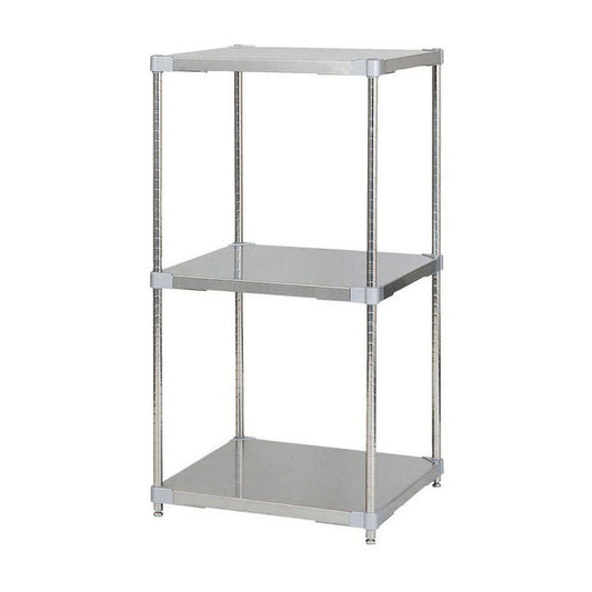 【※法人様限定販売】【燕三条製】 PROFACE SUS304ステンレスソリッドシェルフ3段 600×600×1200 SUS304ステンレスポール スチールラック スチールシェルフ ラック キッチンラック レンジラック(代引不可)